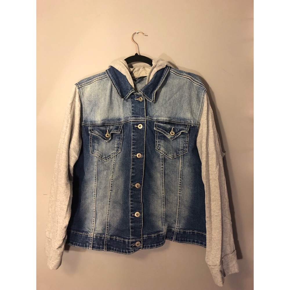 Hooded Combo Denim Jacket
